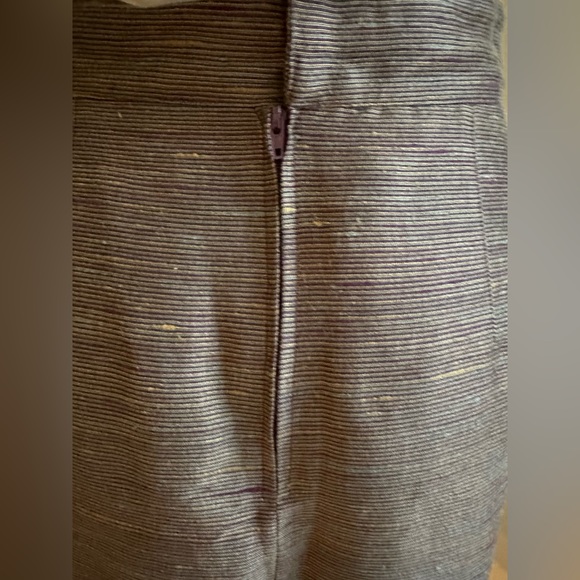 Mary Ann Restivo Vintage Midi Gold Brown Blue Purple Mini Stripes Skirt SZ 12 - Picture 6 of 12